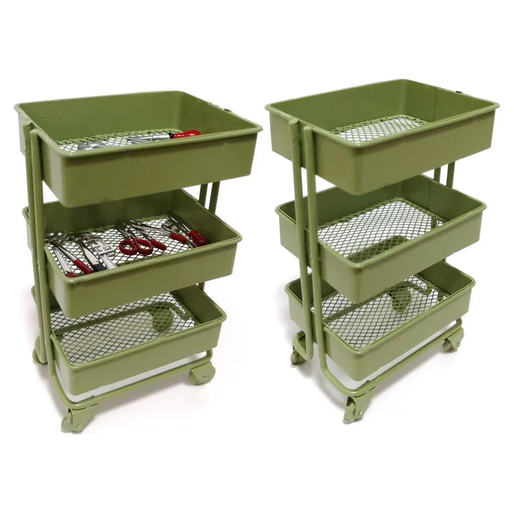 SDFGTstore 3 Tiers Mini Trolley Storage Rack Collection Accessories Miniature Storage Cart